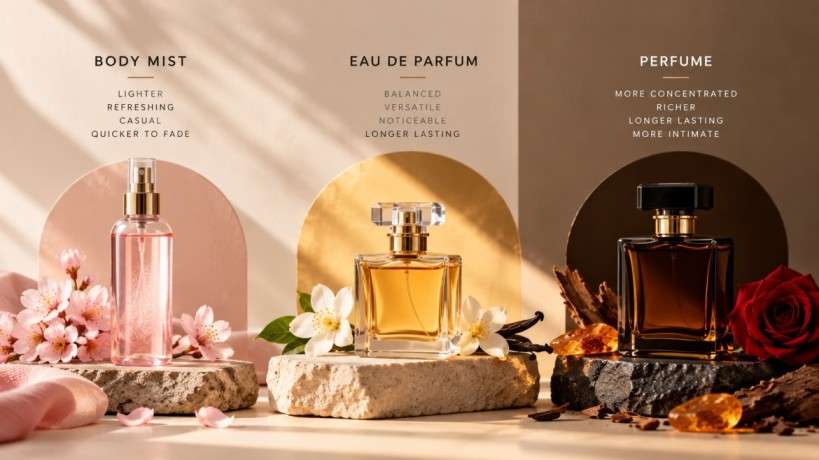 Difference Between Perfume, Eau de Parfum and Body Mist?