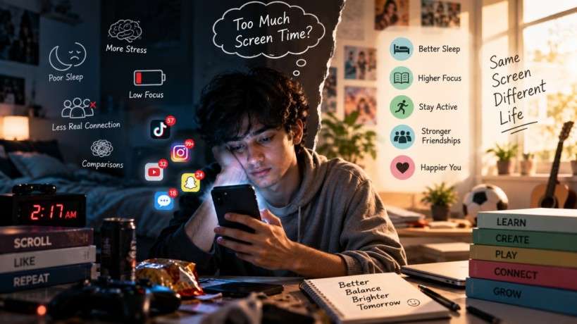 how much screen time is too much for teens